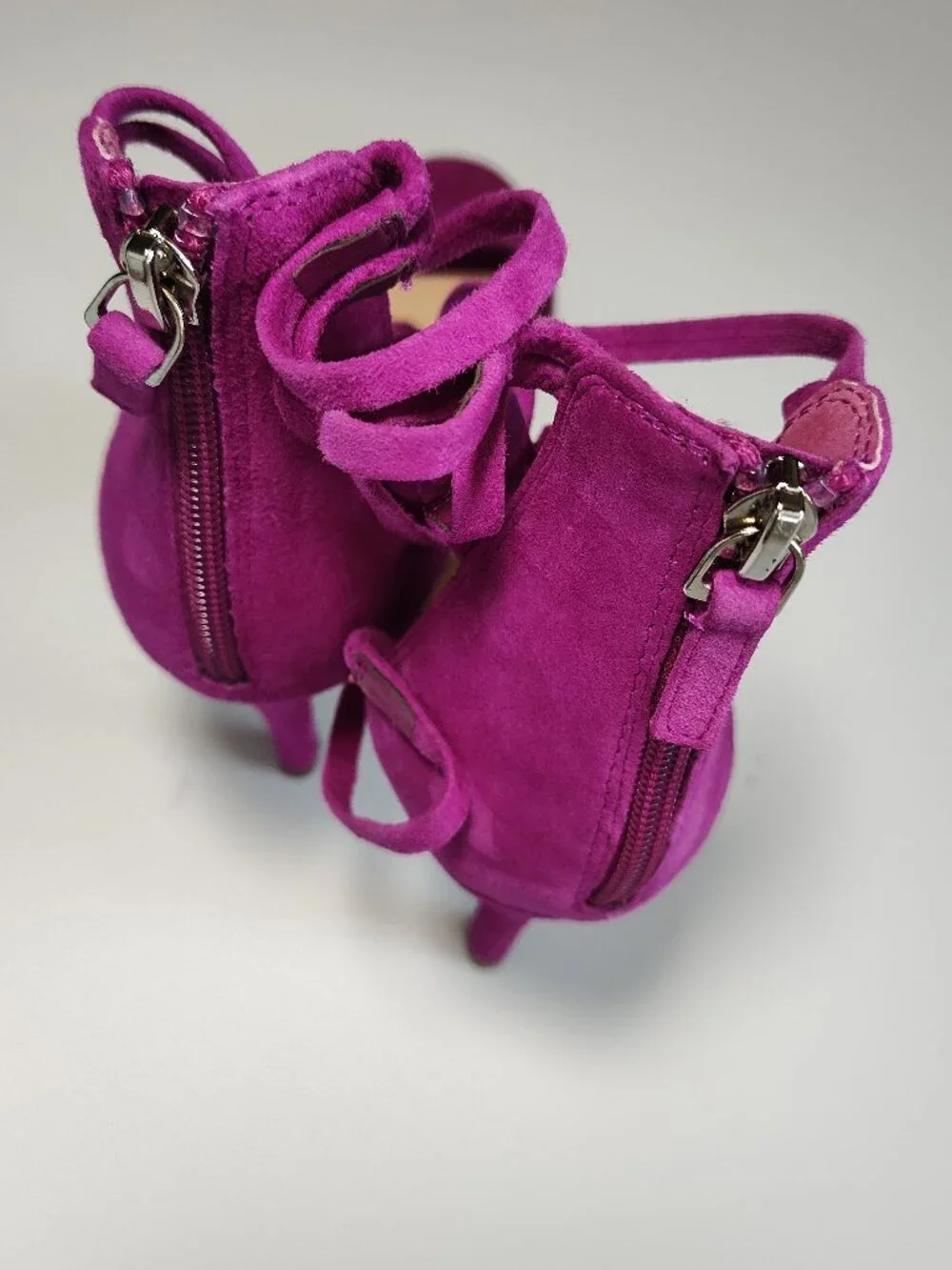 10M dark magenta purple BP Alexy Strappy Suede Sandals high heels shoes women's